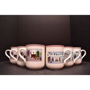 Villeroy & Boch Naif Christmas Village Cups Mugs Set of 6
